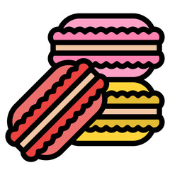 Naklejka premium macaron sweet dessert icon