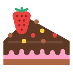 cake piece sweet strawberry icon