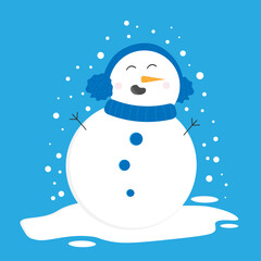 Snowman in winter hat