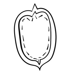 Doodle frame with place for your text. Black line art icon on white background.