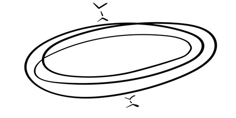 Doodle frame with place for your text. Black line art icon on white background.