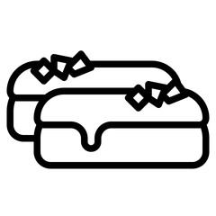eclair sweet dessert bakery icon