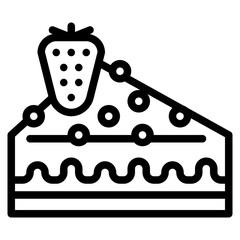 cake piece sweet strawberry icon