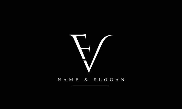 VF, FV, V, F abstract letters logo monogram