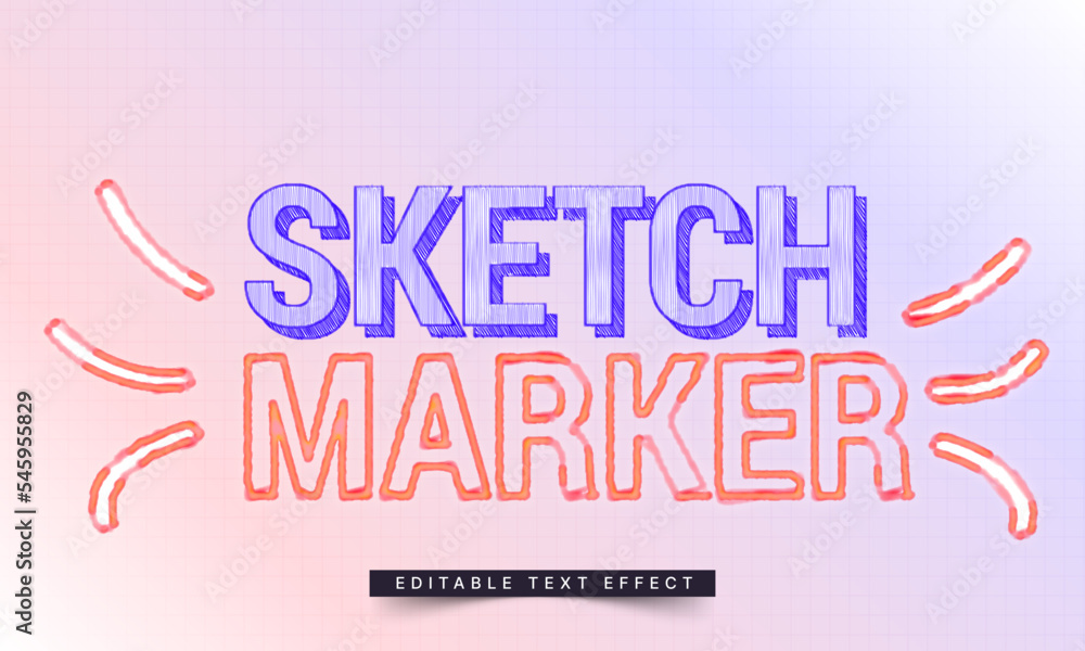 Poster editable sketch text effect