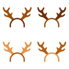 Set of Christmas headband in flat style isolated