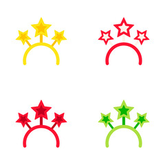 Set of Christmas headband in flat style isolated