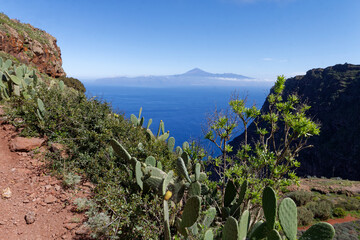 Widok na wulkan Teide z La Gomery