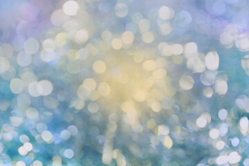 Very beautiful golden and blue bokeh, shining lights, holiday background, Christmas,
