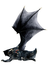 3D Rendering Fairy Tale Dragon on White