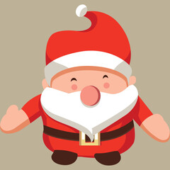 Santa Claus, White bearded and red suited