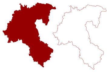 Hambleton Non-metropolitan district (United Kingdom of Great Britain and Northern Ireland, ceremonial county North Yorkshire, England) map vector illustration, scribble sketch map