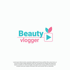 beauty vlog girl vloggers logo, logo for content creator, beauty vloggers design vector