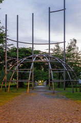 steel art in business park duisburg germany