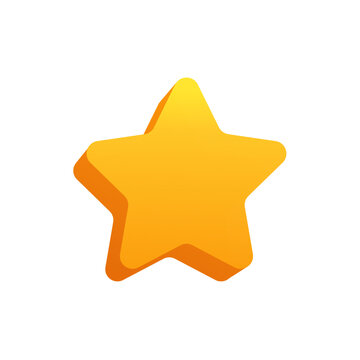 3d star icon or button isolated. Vector illustration. 
