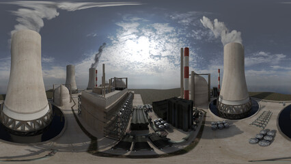 Panoramic view of a nuclear power plant