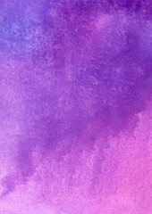 Hand drawn purple pink  watercolor abstract background 