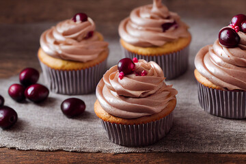 cupcakes with cream and chocolate