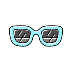 beach glasses frame color icon vector illustration