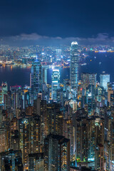 Fototapeta na wymiar Victoria Harbor of Hong Kong city at night
