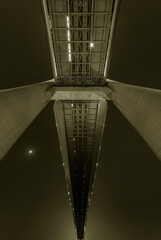 Details of bridge, viewed from bottom. Building abstract background