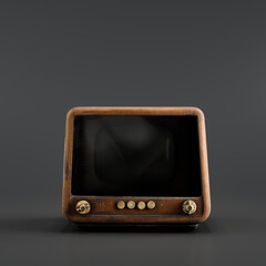 Neptun TV Set from the house of Szymon Kluger. Vintage television. 3d Rendering - obrazy, fototapety, plakaty
