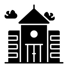 School, university building Modern concepts flat design, Premium quality vector illustration concept. Vector symbol.