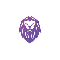 cool lion head logo vector minimalis for bussines or sport
