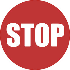 Red white round stop or do not enter traffic sign, circle red warning template design
