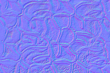 Corrugated glass in relief in normal map. 3D Illustration