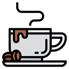 hot coffee breakfast beans coffee shop icon