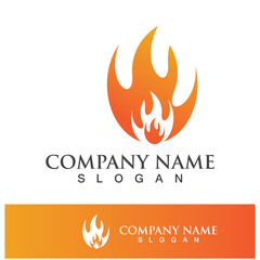 Fire logo design illustration and fire symbol