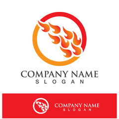 Fire logo design illustration and fire symbol