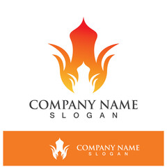 Fire logo design illustration and fire symbol
