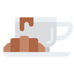 croissant coffee breakfast coffee shop icon