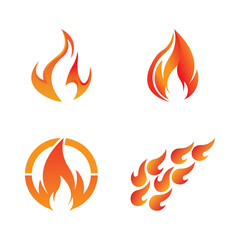 Fire logo design illustration and fire symbol