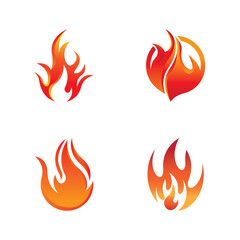 Fire logo design illustration and fire symbol