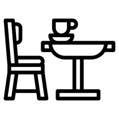 table chair coffee cup drink icon