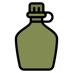 water bottle army military camping icon