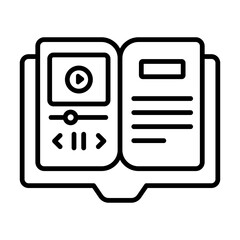 Audio book, video book, audiobook Modern concepts flat design, Premium quality vector illustration concept. Vector symbol.