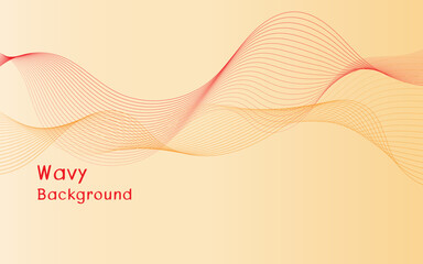Abstract colorfull wave element for design. Stylized line art background. Vector illustration. Wave with lines created using blend tool. Digital frequency track equalizer. Curved wavy line.
