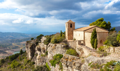 Fototapeta na wymiar Romanesque church of Santa Maria de Siurana in Catalonia- Spain