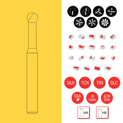 Drawing of solid carbide end mill for cnc machine