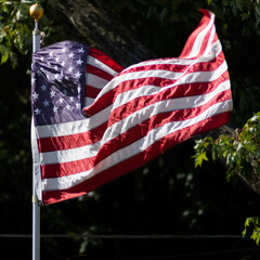 american flag in the wind