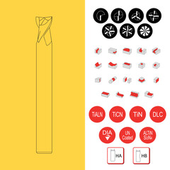 Drawing of solid carbide end mill for cnc machine