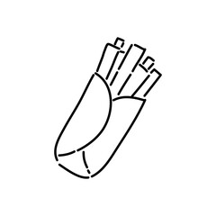 Shawarma doodle icon. Hand drawn black sketch. Vector Illustration.