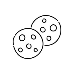 Chocolate chips doodle icon. Hand drawn black sketch. Vector Illustration.
