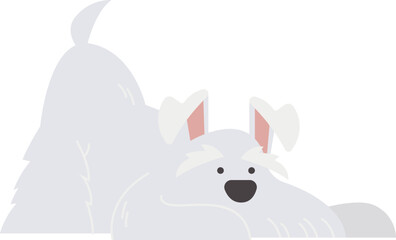 Funny small dog flat icon Love and care for pets