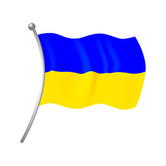 Ukrainian flag on a white background