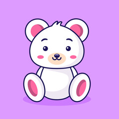 Cute teddy bear, cartoon icon